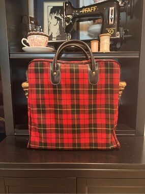 1960s Retro Mid Century Modern Plaid Aladdin Thermoses Bag and Storage Container